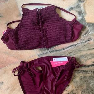 Target Xhilaration black cherry crochet bikini